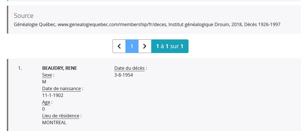 Mention du décès