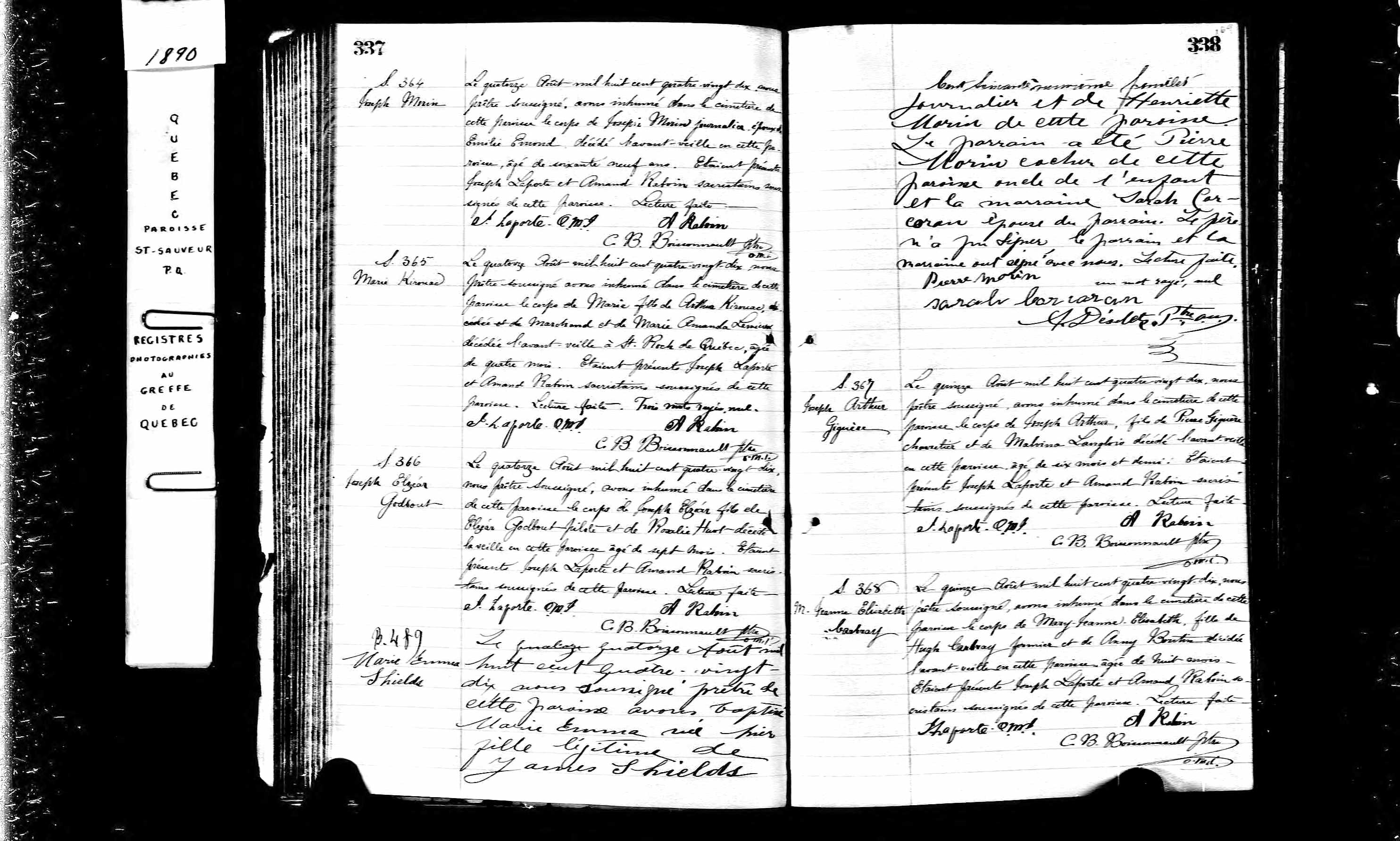 Acte de sépulture