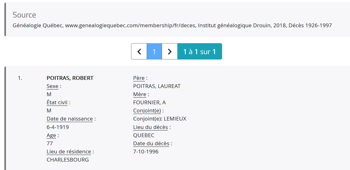 Mention du décès