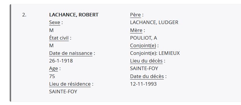 Mention du décès