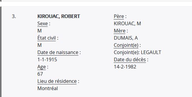 Mention du décès