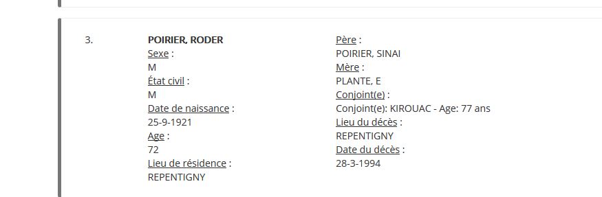 Mention du décès