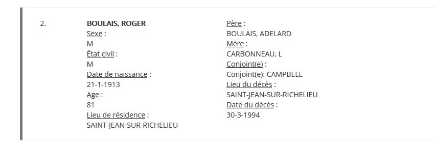 Mention du décès