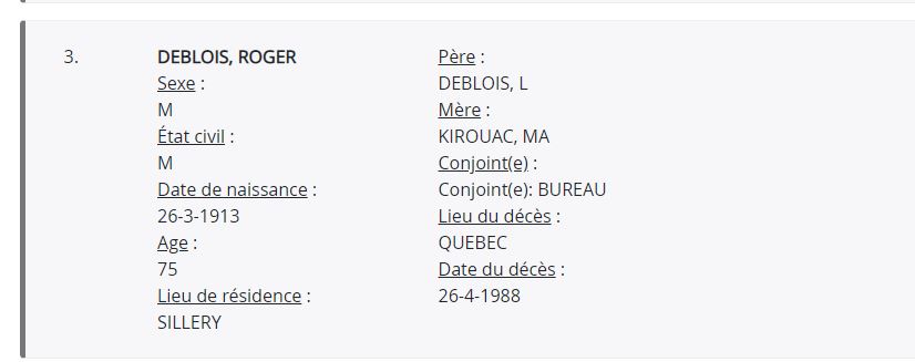 Mention du décès