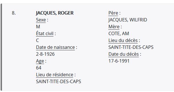 Mention du décès
