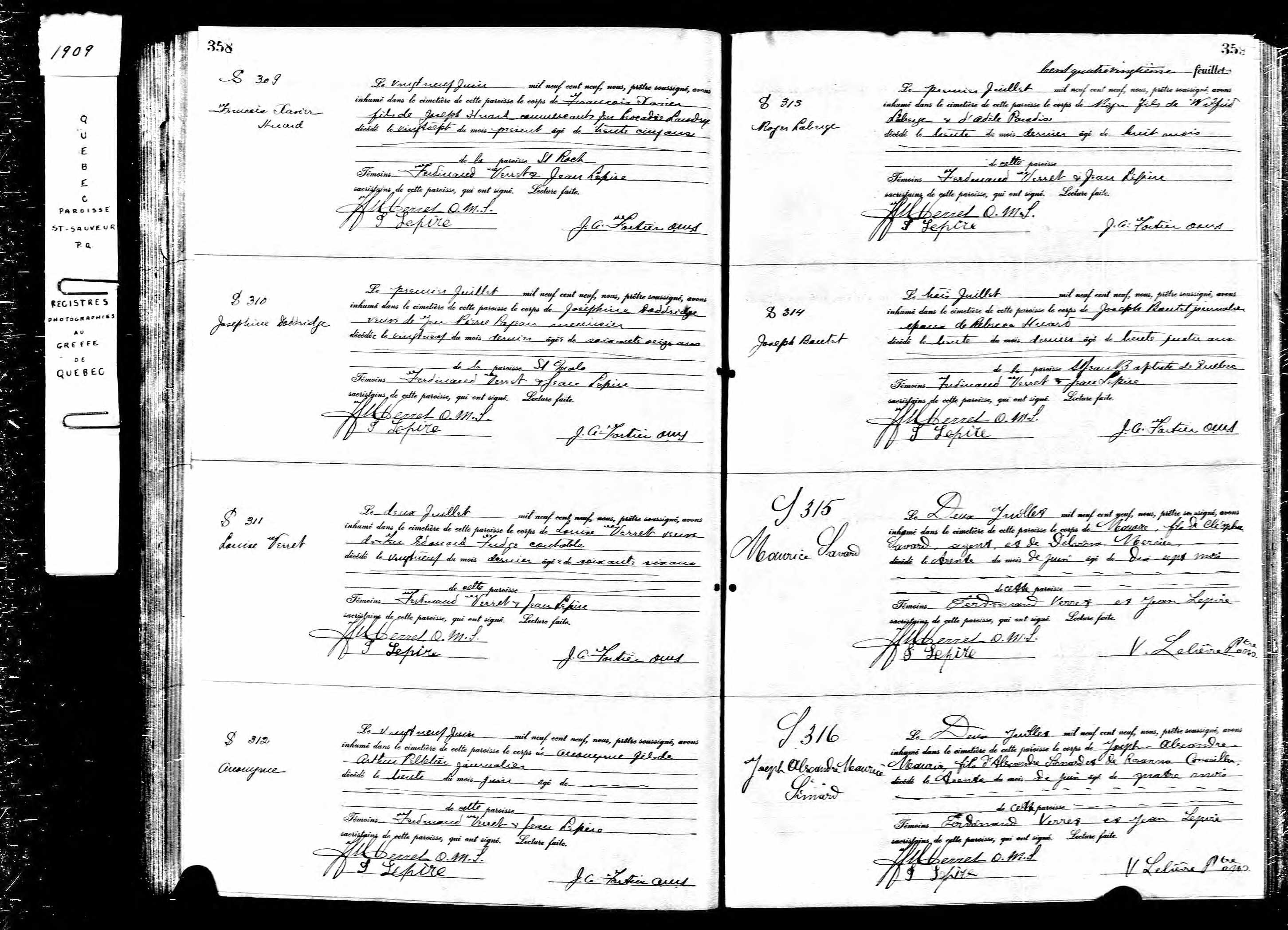 Acte de sépulture