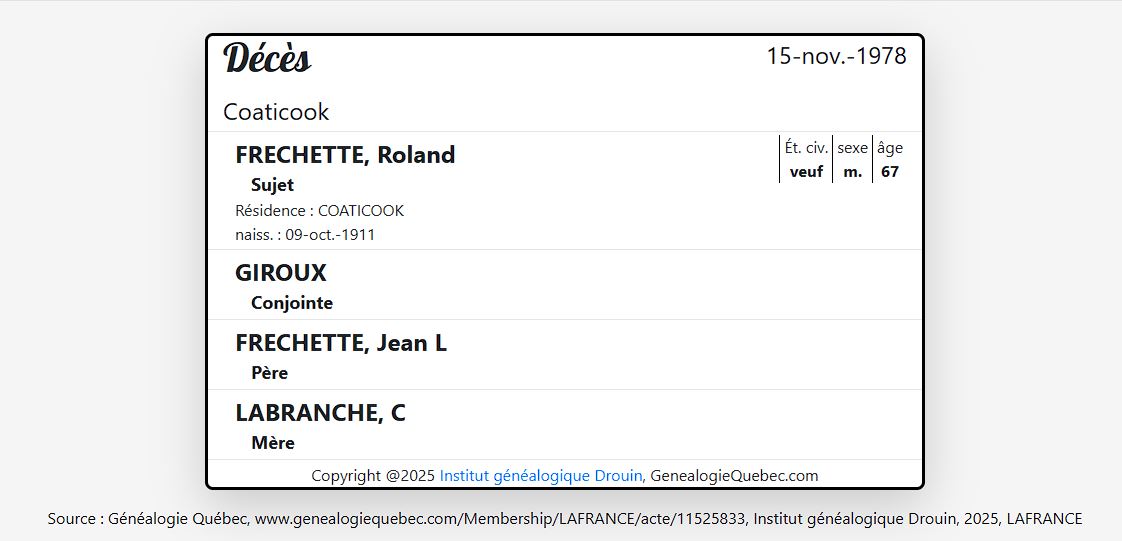 Mention du décès