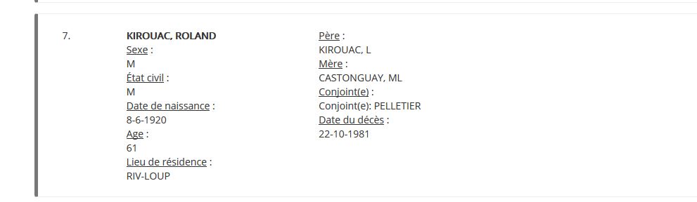 Mention du décès Mention du décès