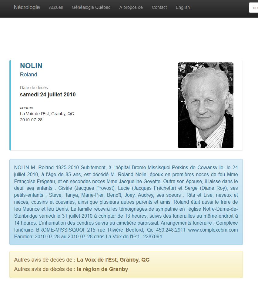 Nécrologie Nécrologie