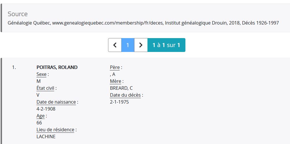 Mention du décès
