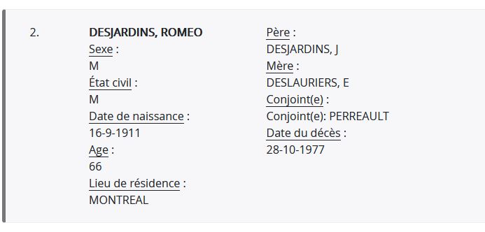 Mention du décès