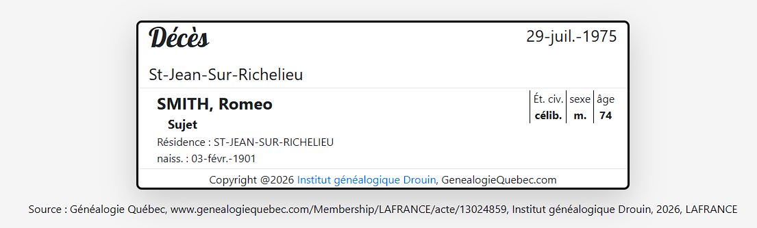 Mention du décès