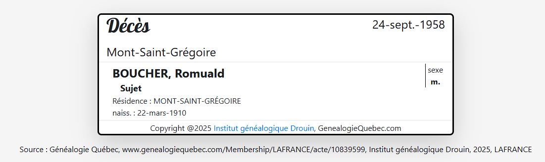 Mention du décès