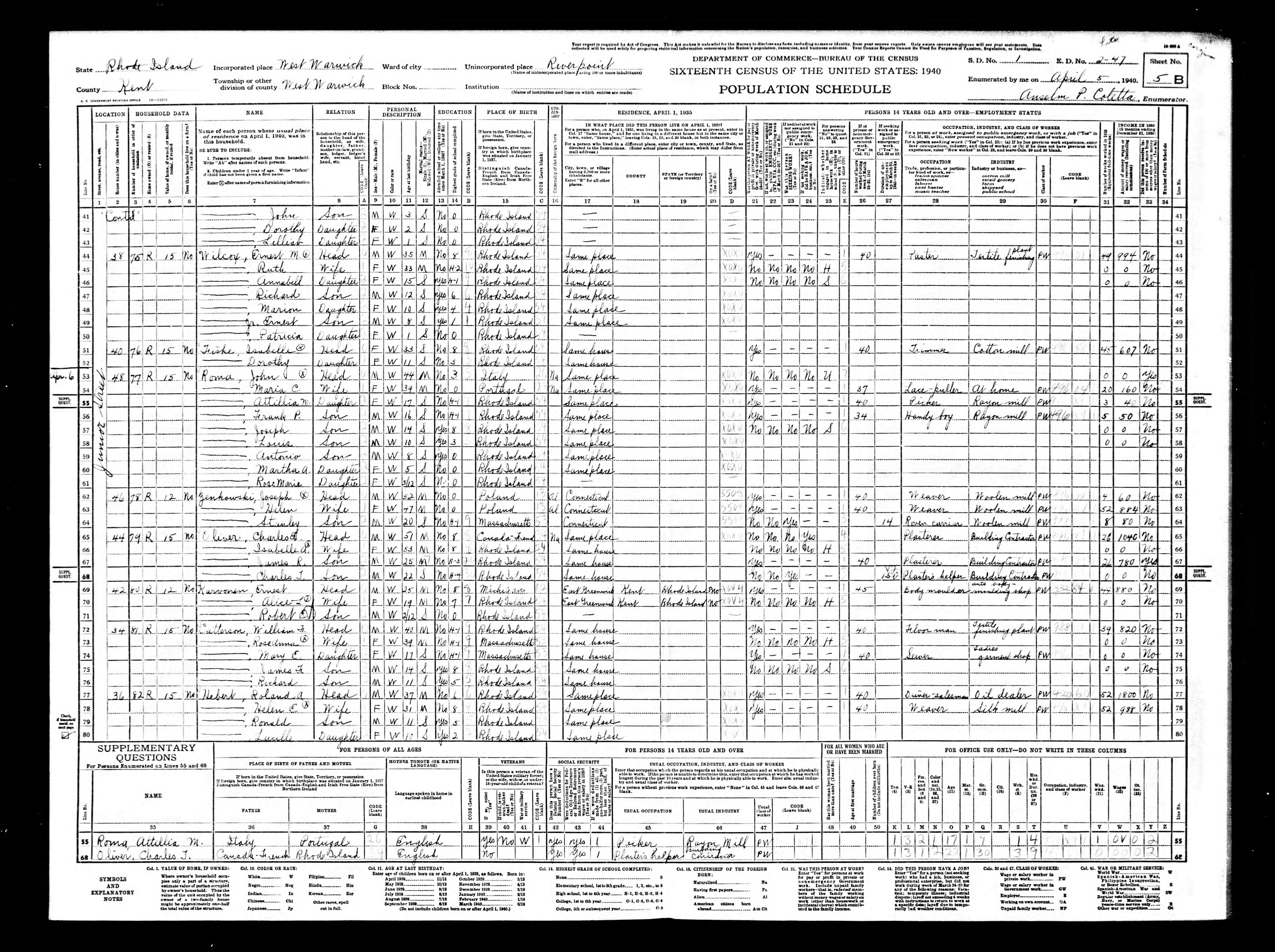 Recensement fédéral américain 1940