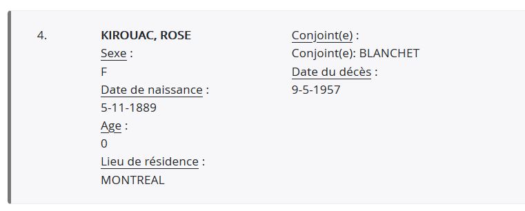 Mention du décès