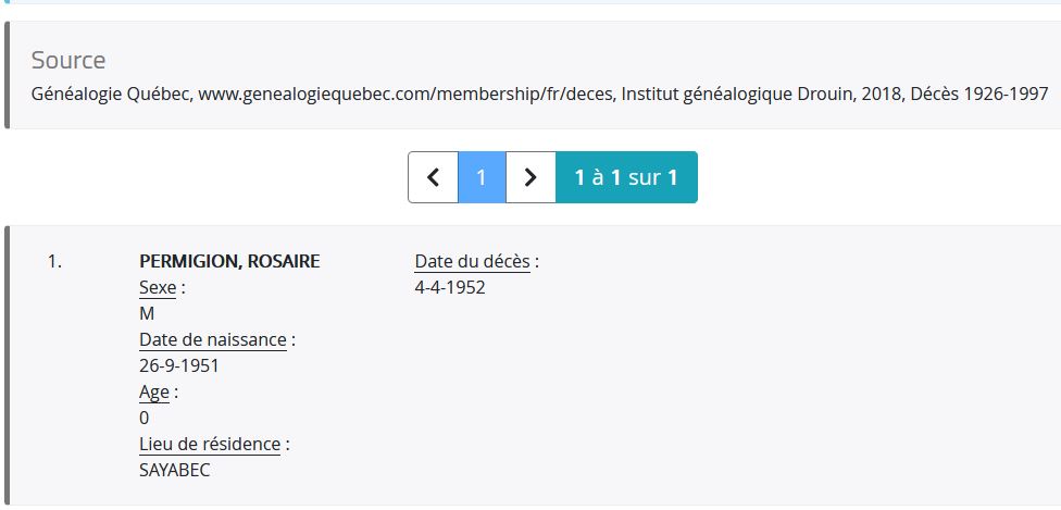 Mention du décès
