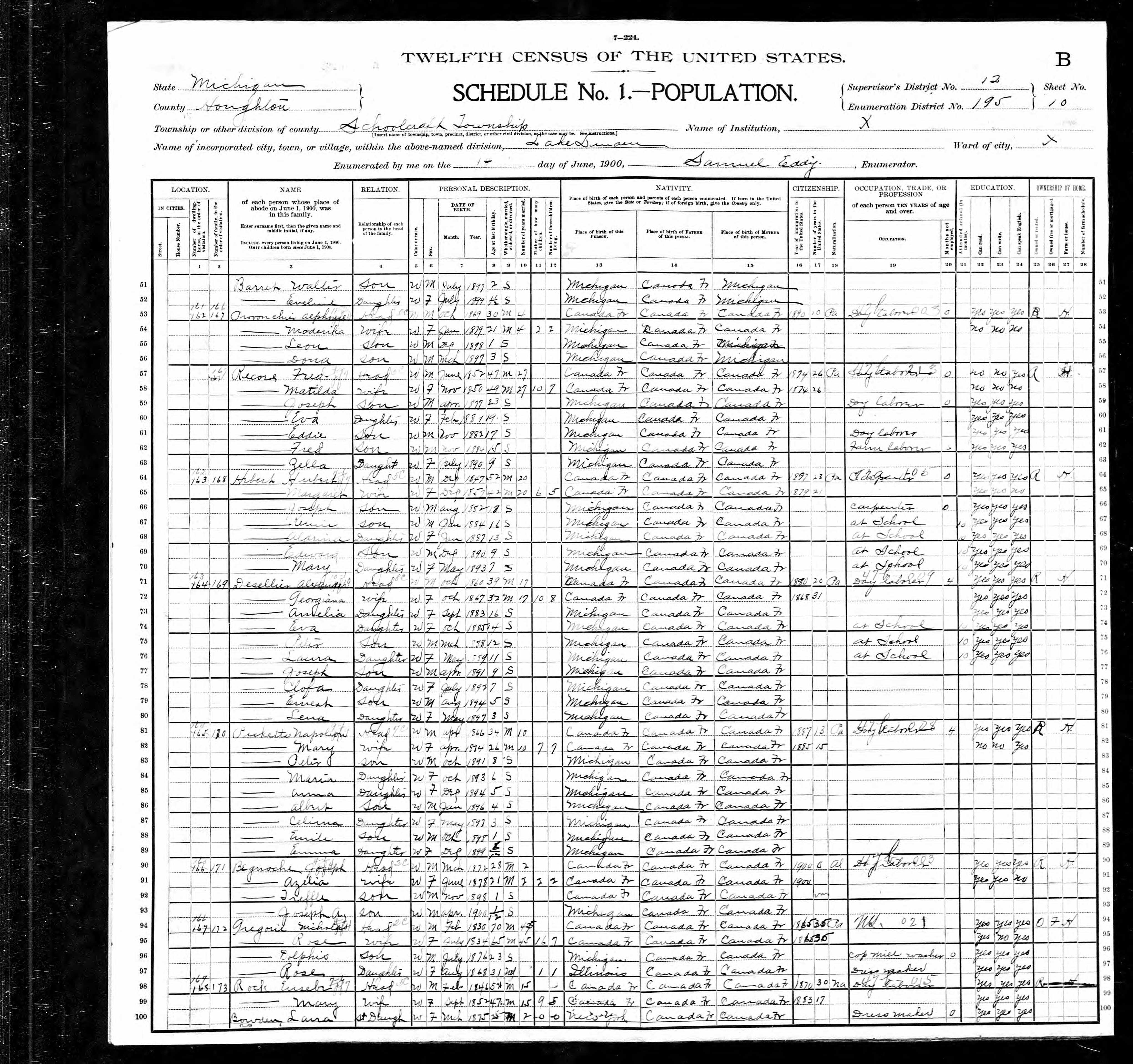 Recensement fédéral américain 1900