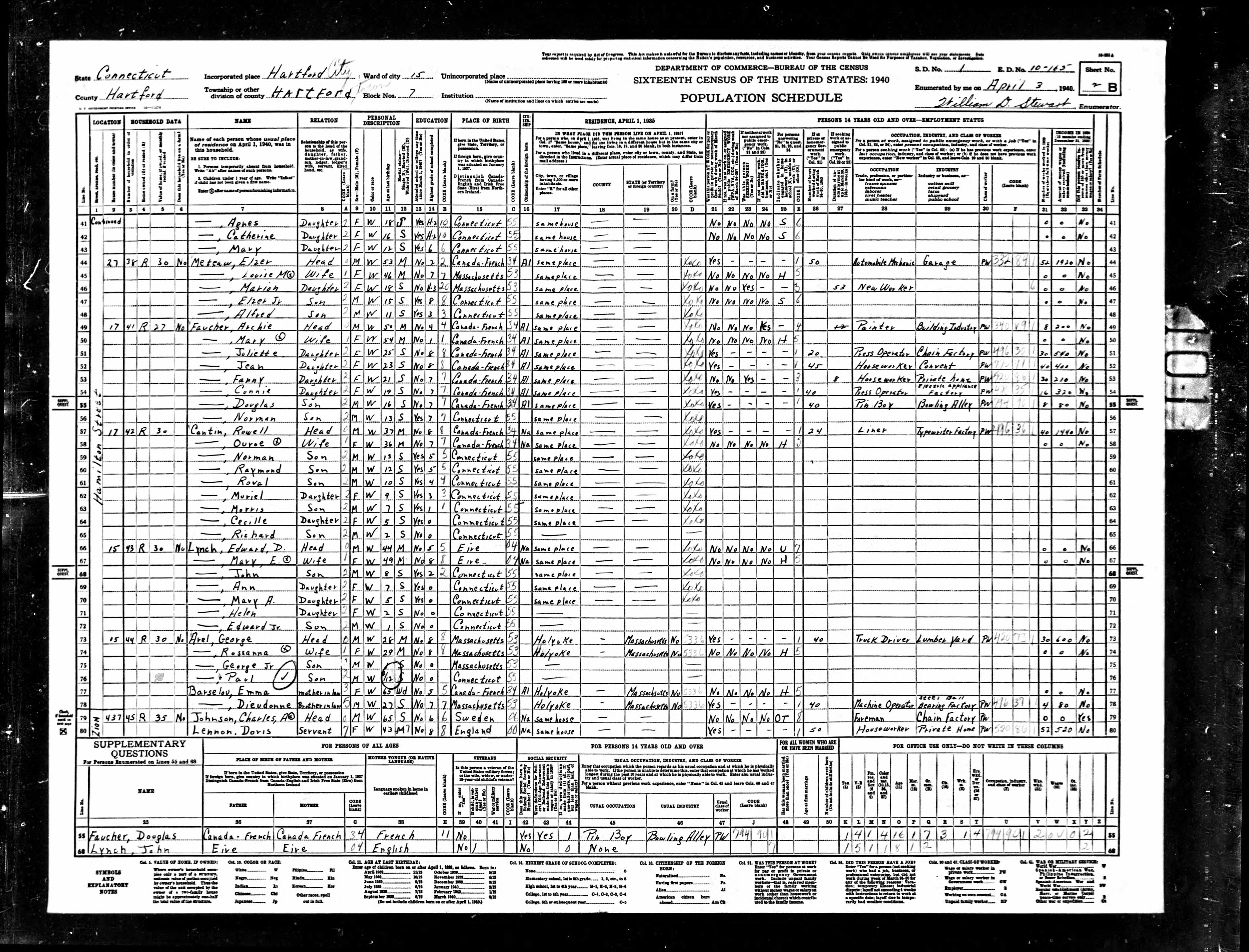 Recensement fédéral américain 1940