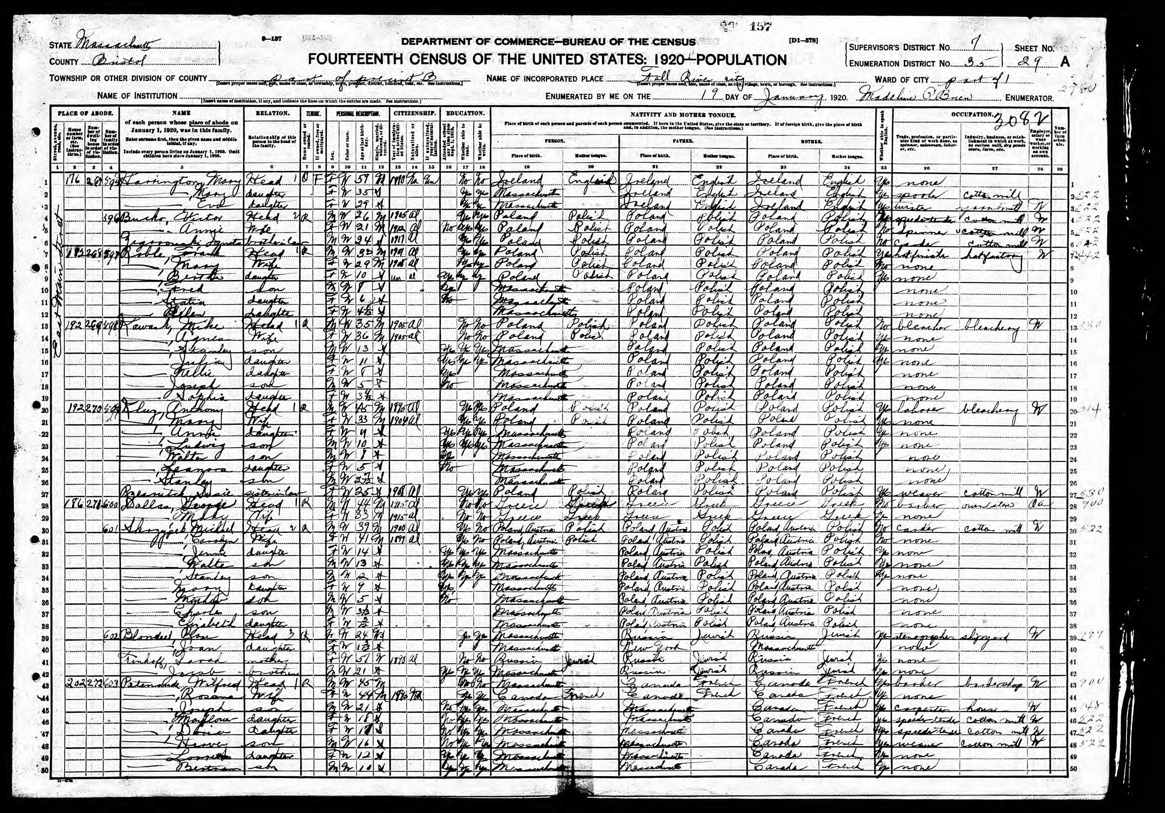 Recensement fédéral américain 1920