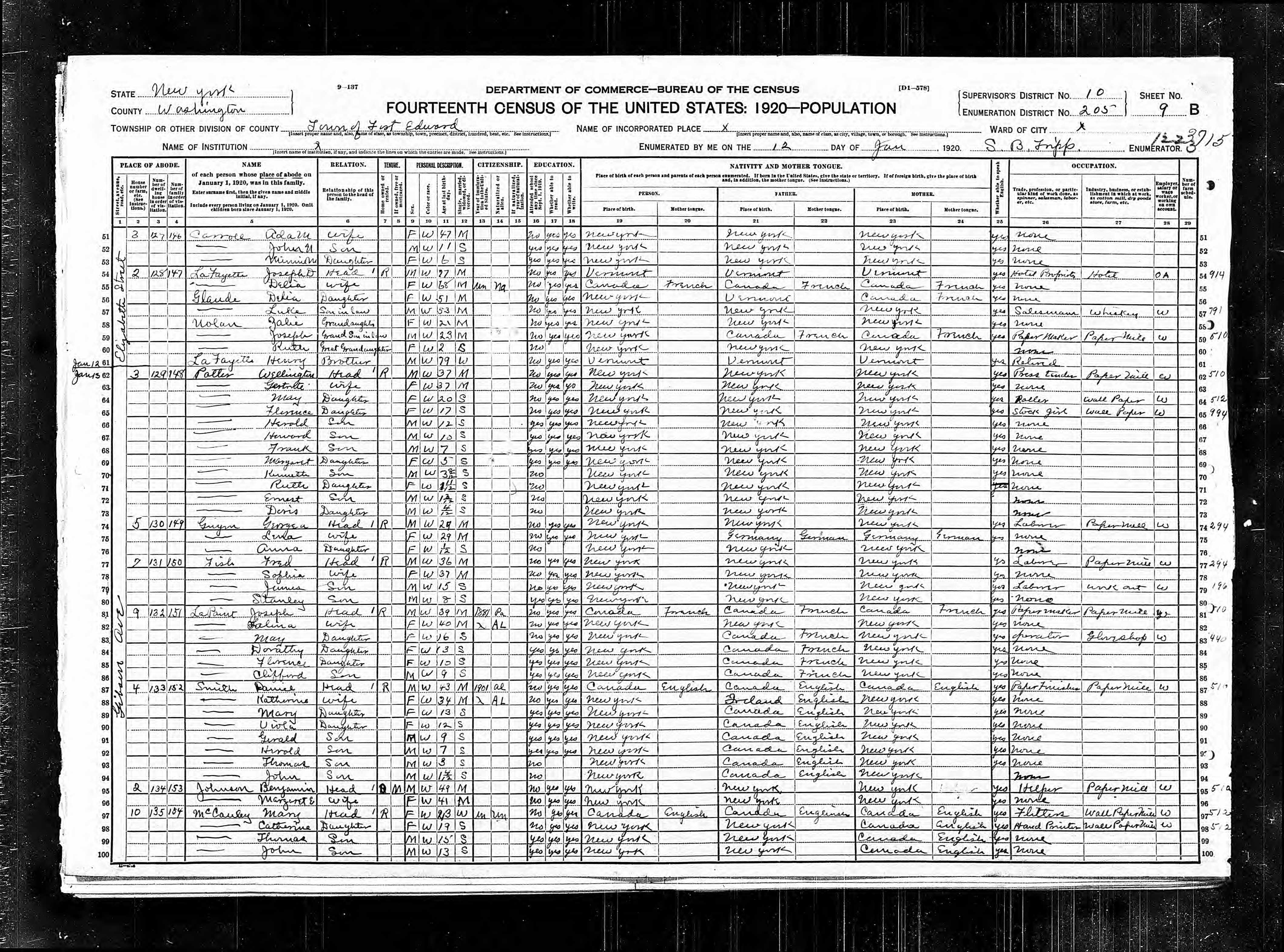 Recensement fédéral américain 1920
