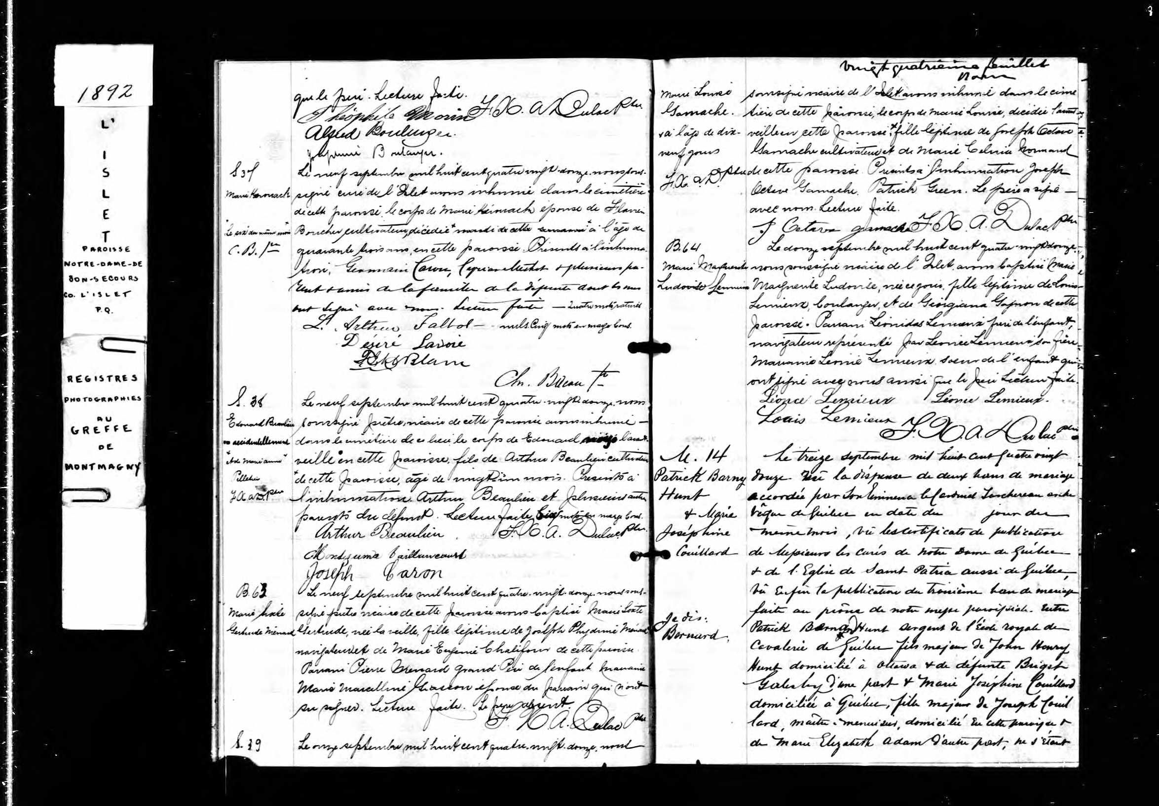 Acte de sépulture