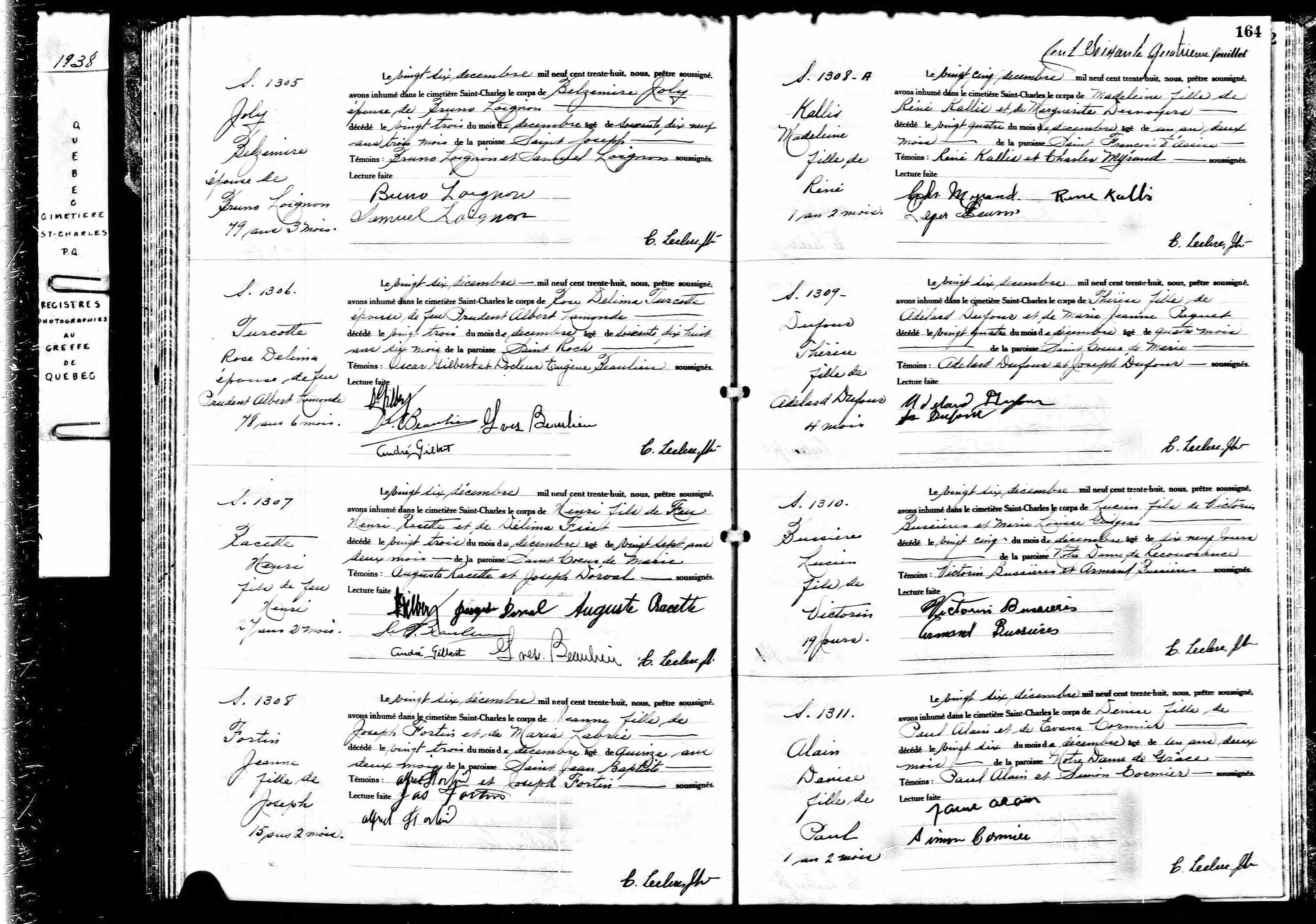Acte de sépulture
