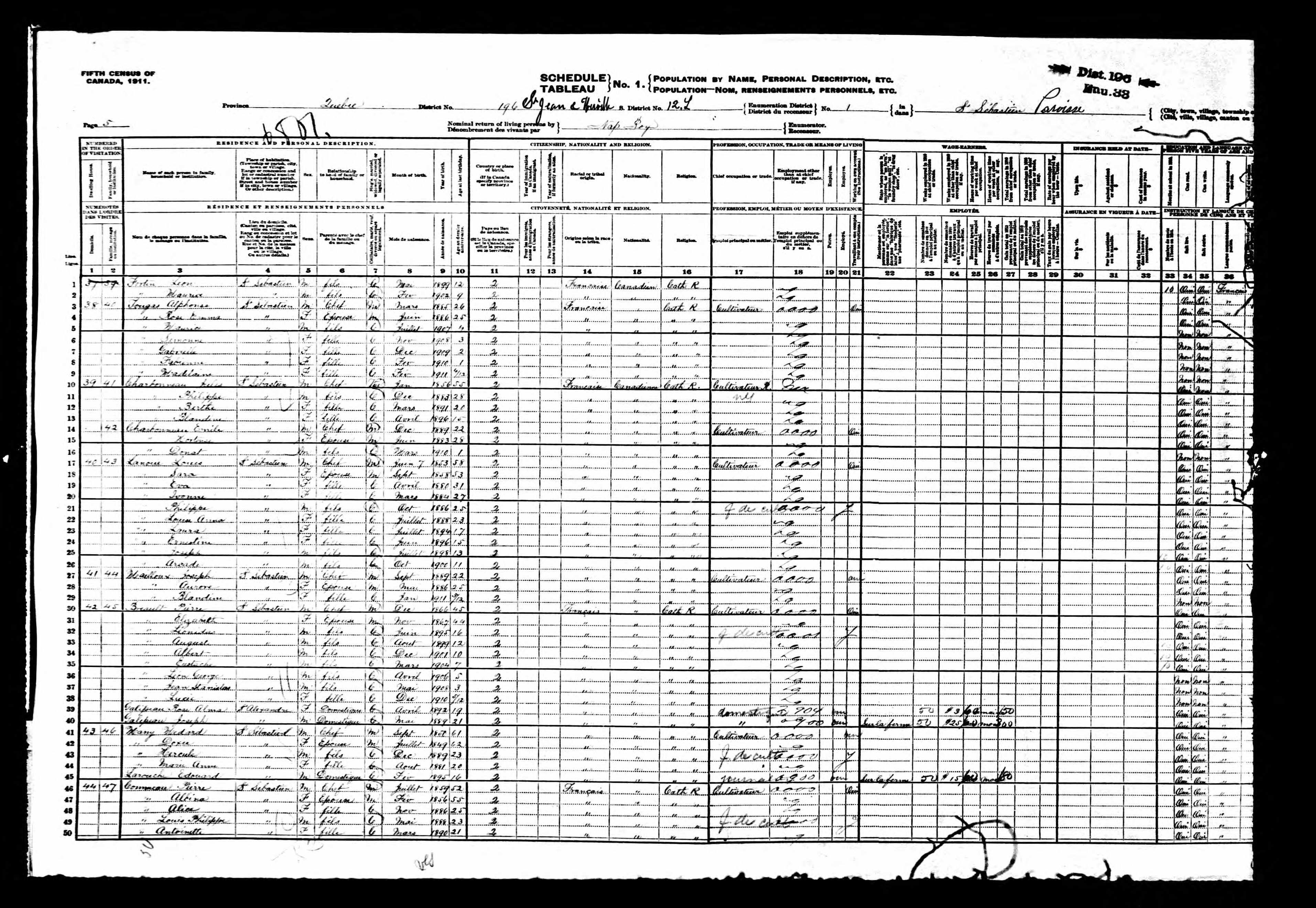 Recensement canadien 1911