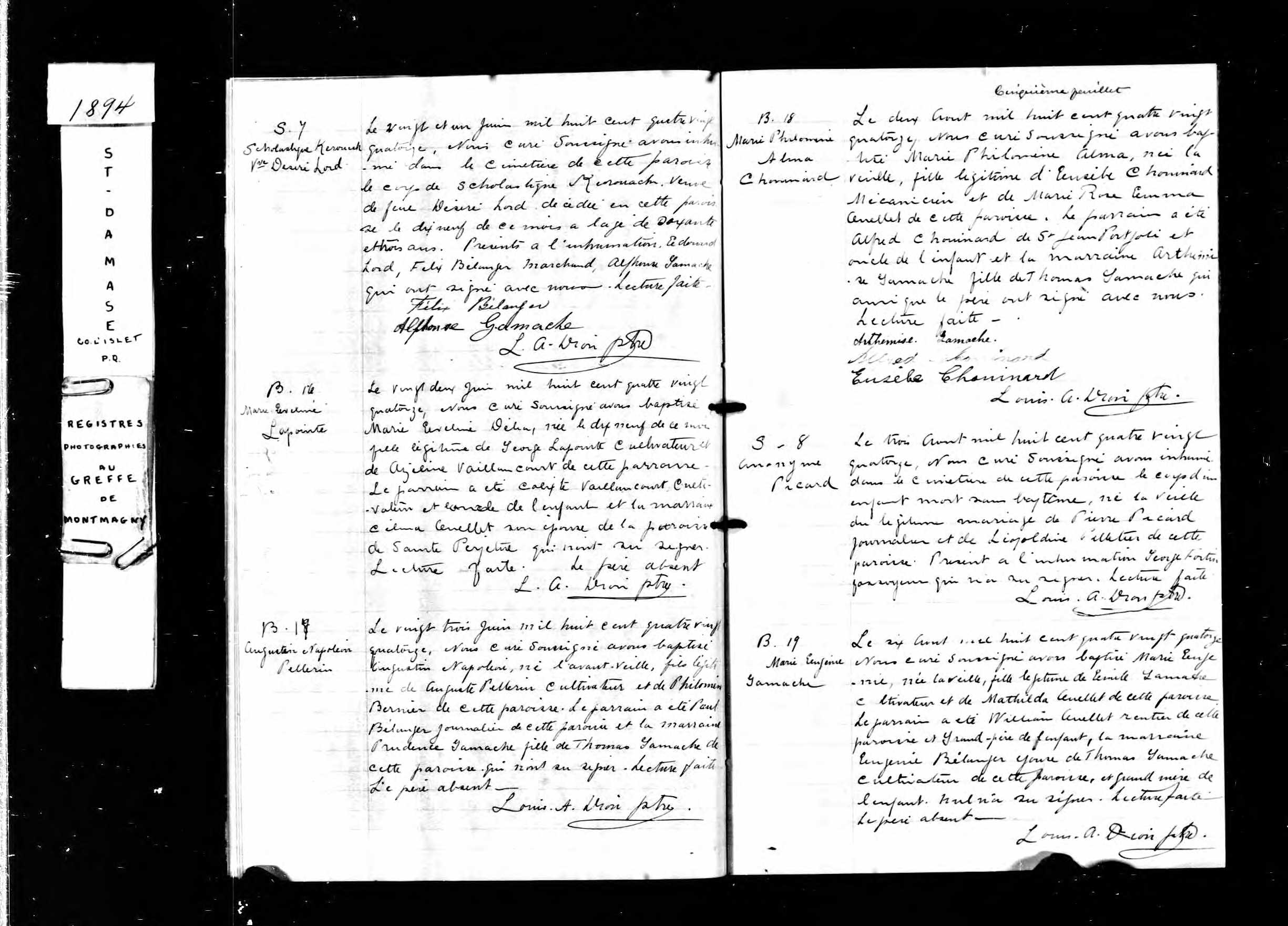Acte de sépulture Acte de sépulture