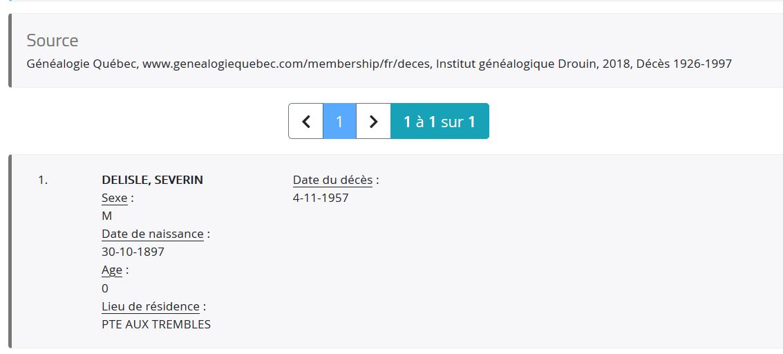 Mention du décès