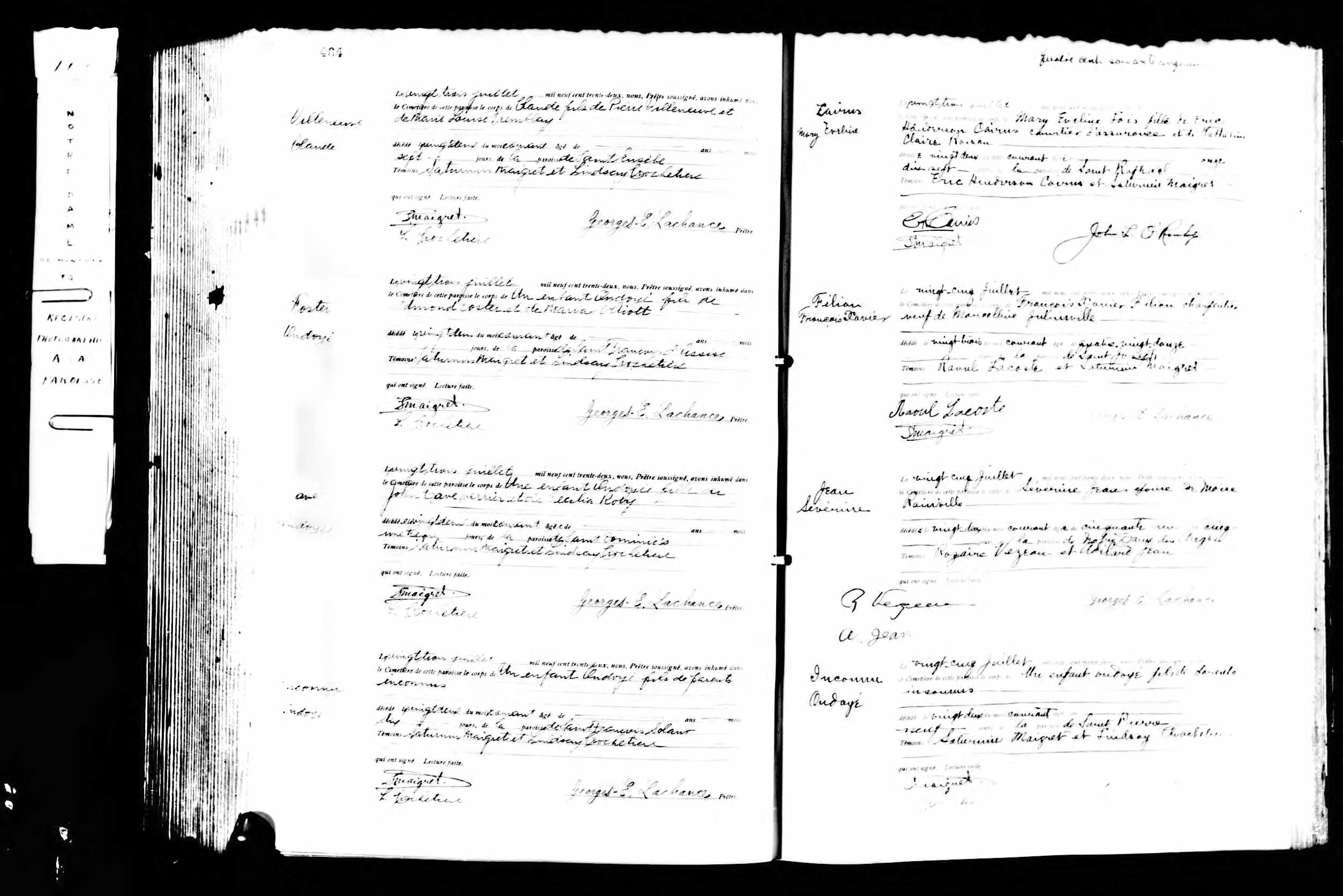 Acte de sépulture