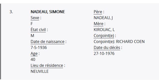 Mention du décès