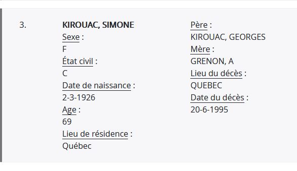Mention du décès
