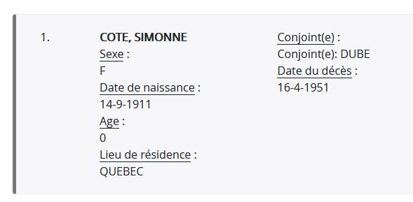 Mention du décès