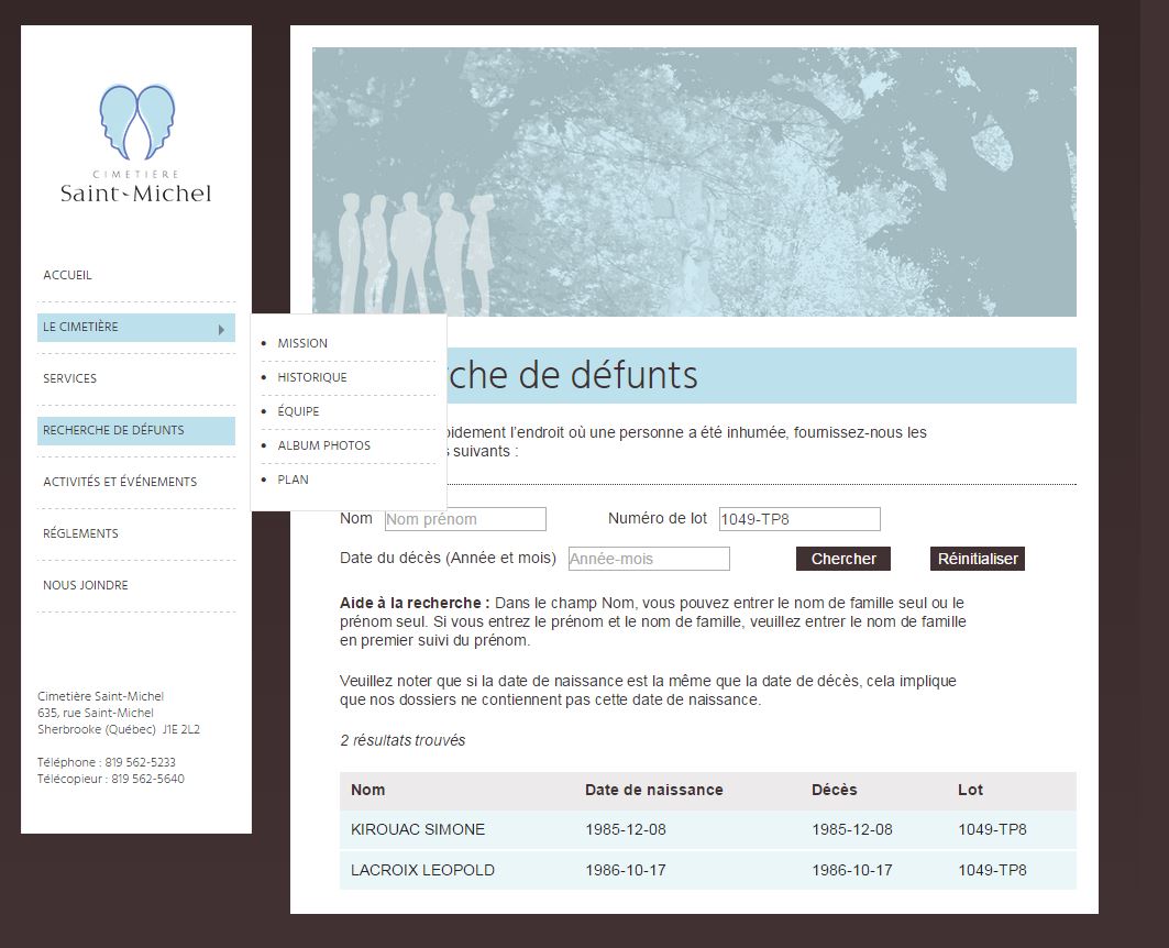 Mention de la date de décès et du lieu de sépulture Mention de la date de décès et du lieu de sépulture