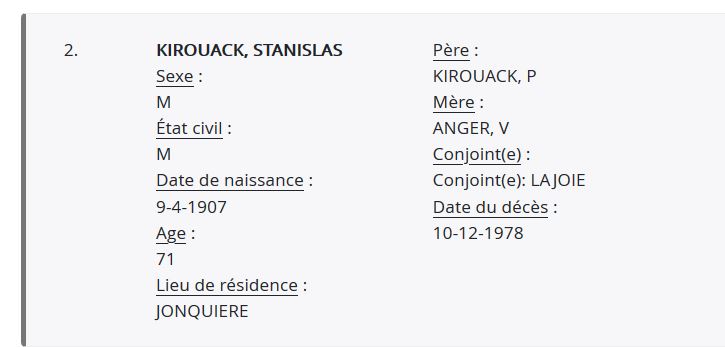 Mention du décès
