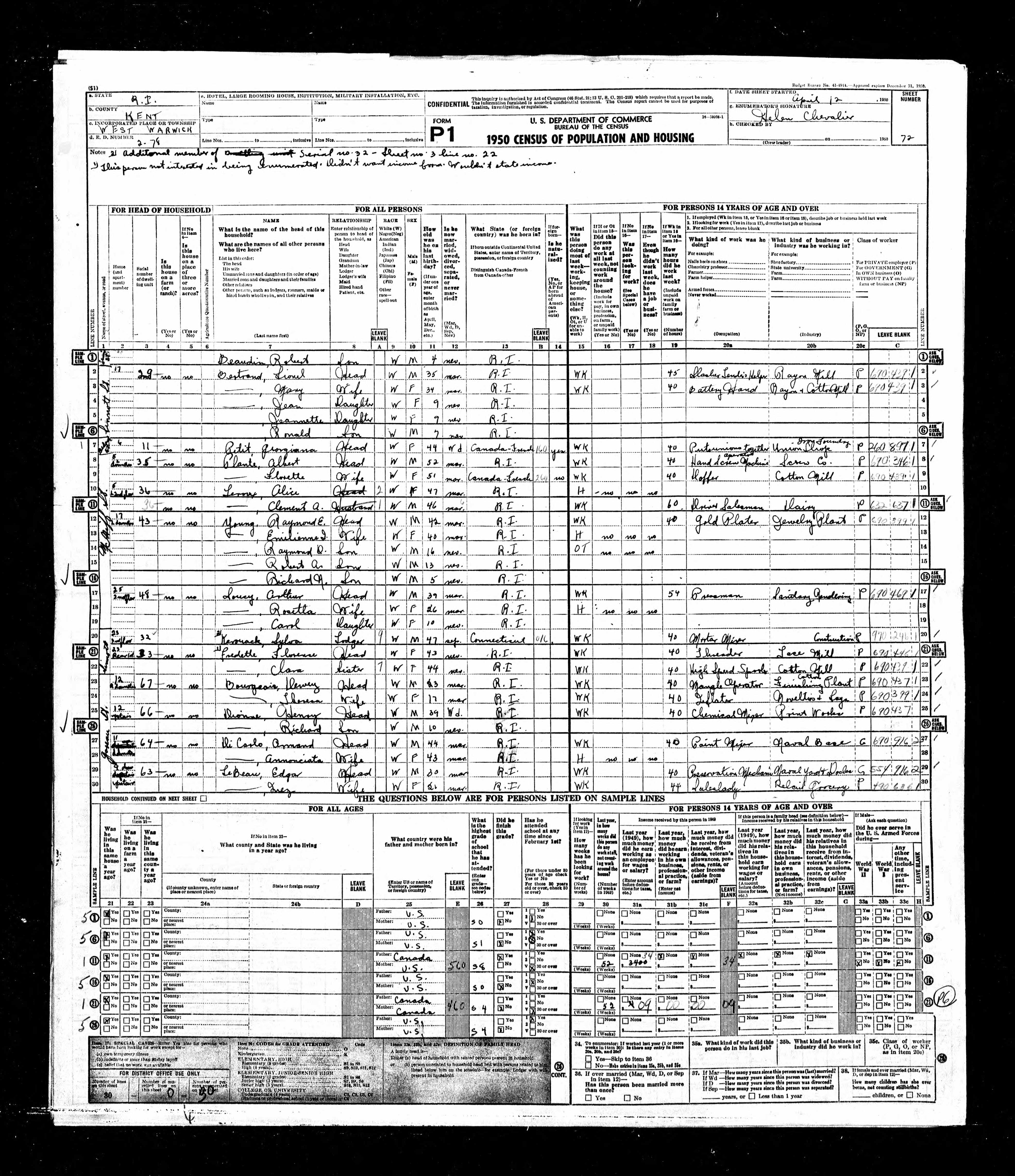 Recensement fédéral américain 1950