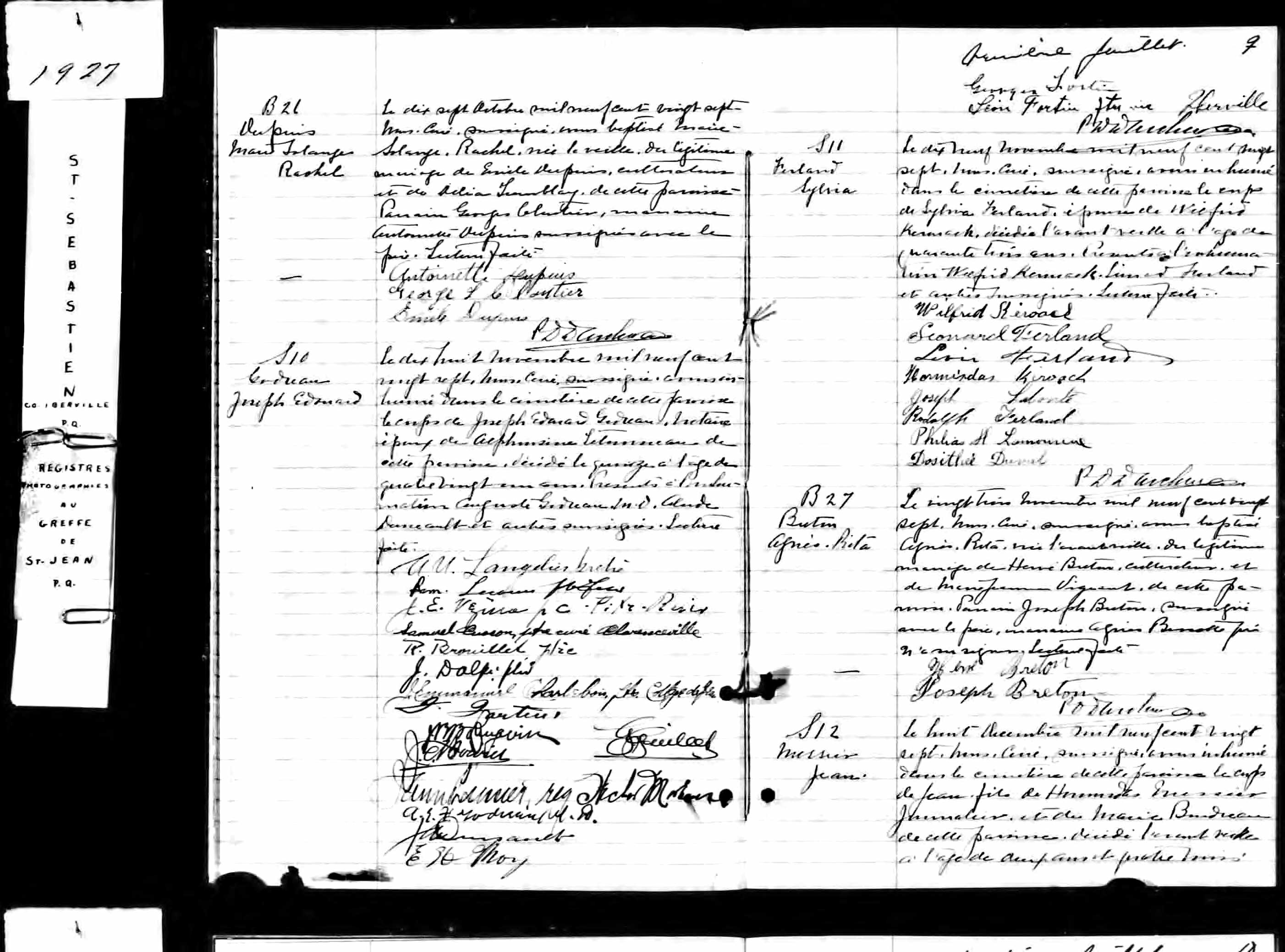 Acte de sépulture