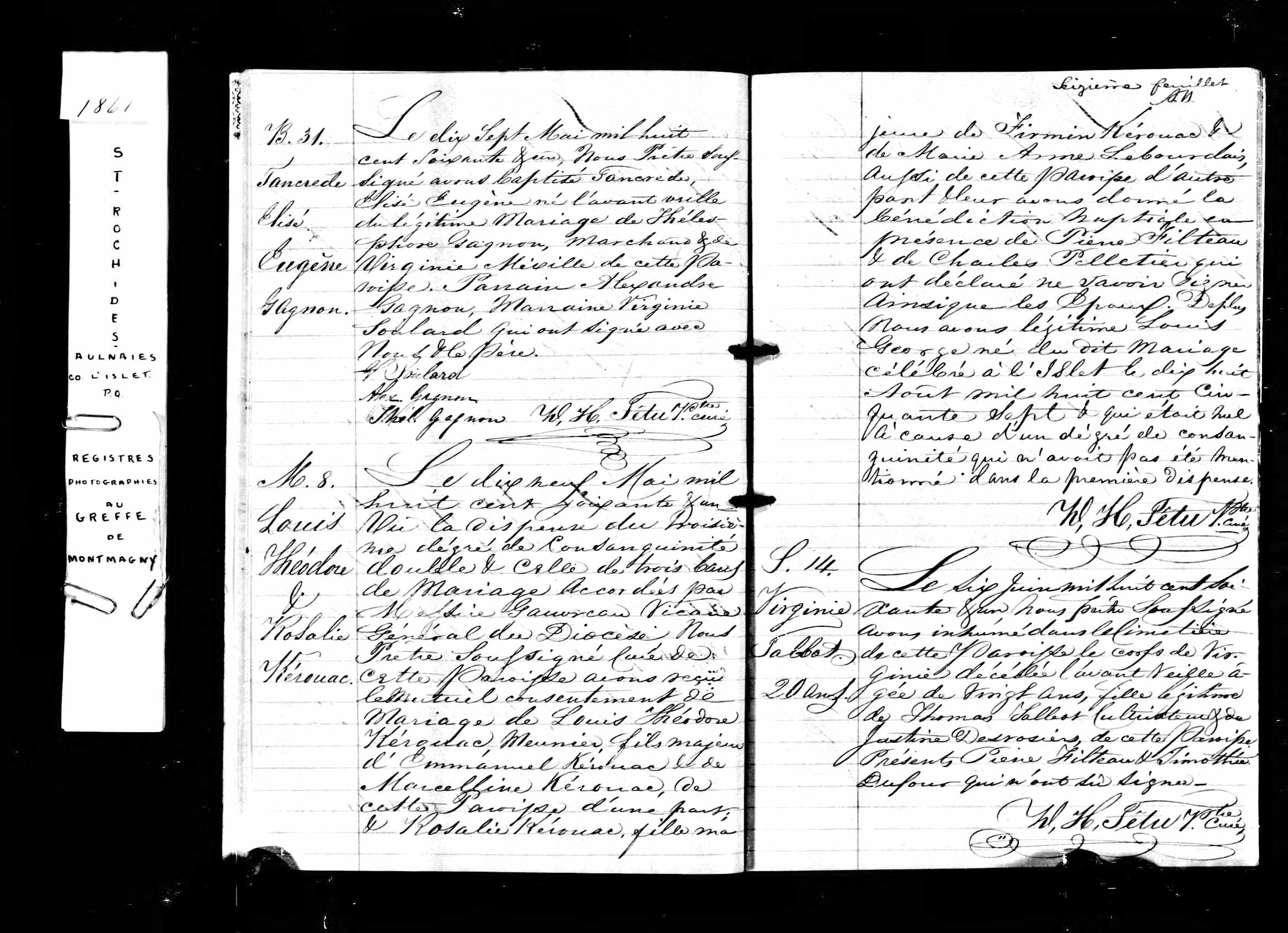 Acte de mariage de 1861 Acte de mariage de 1861