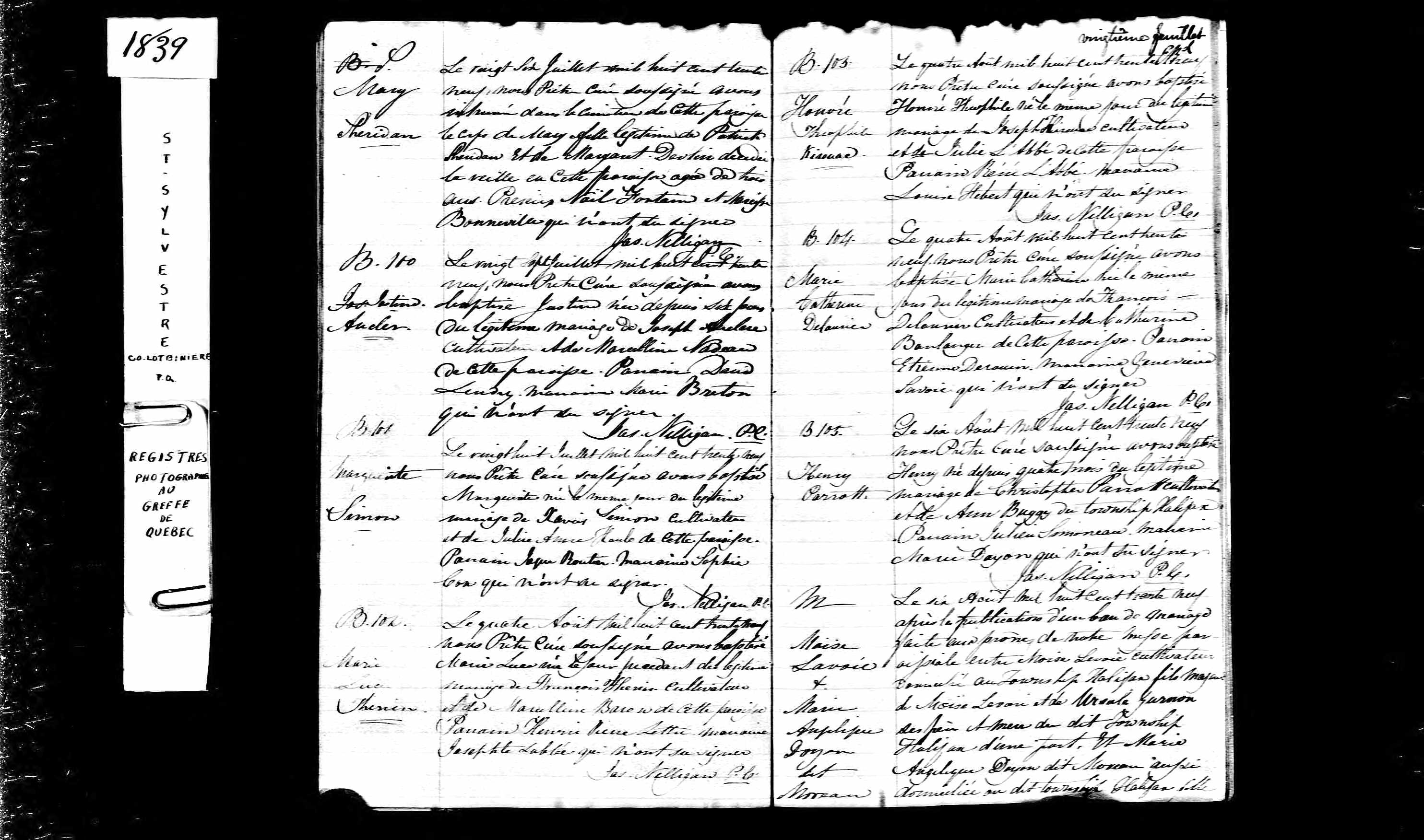 Acte de baptême Acte de baptême