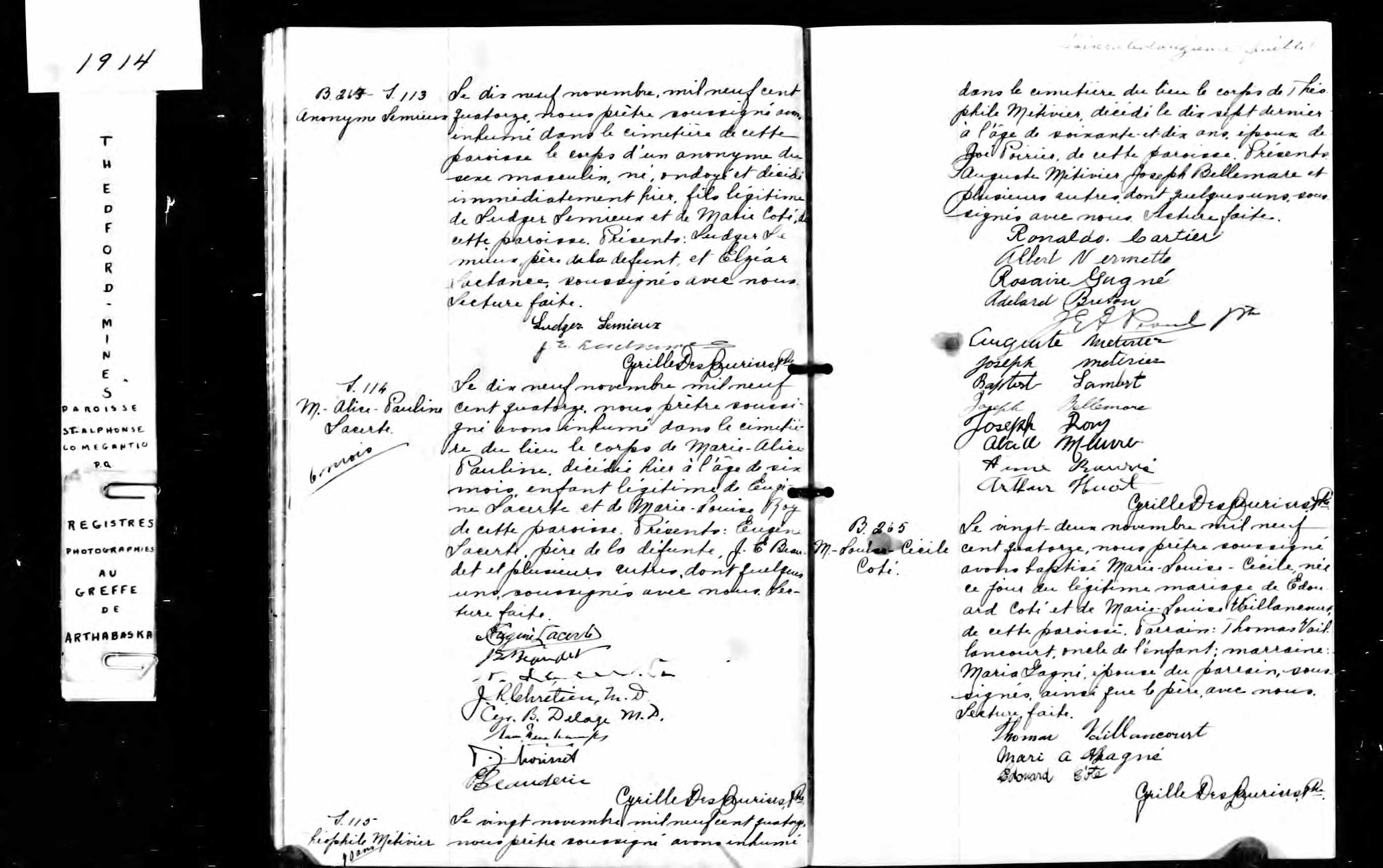 Acte de sépulture