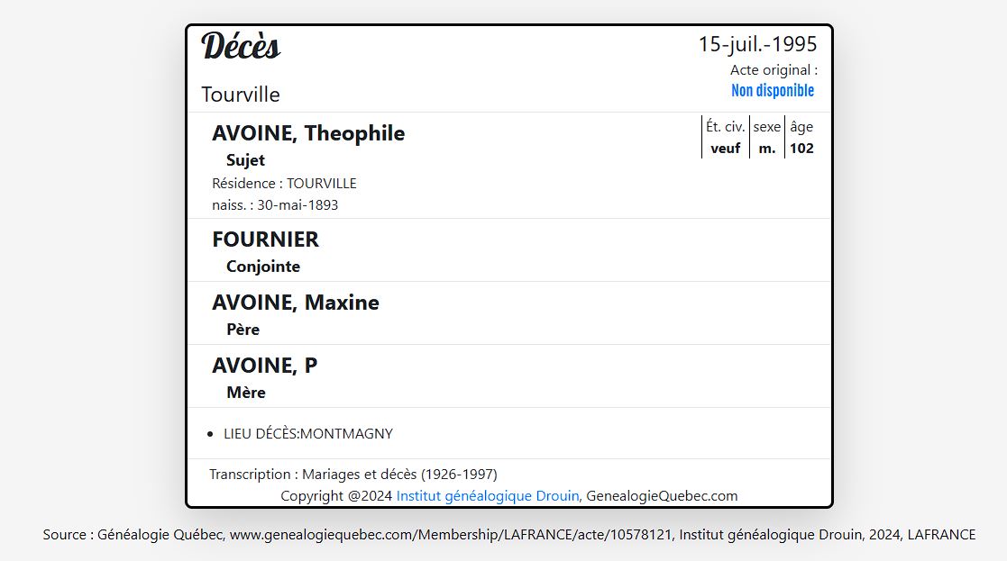 Mention du décès
