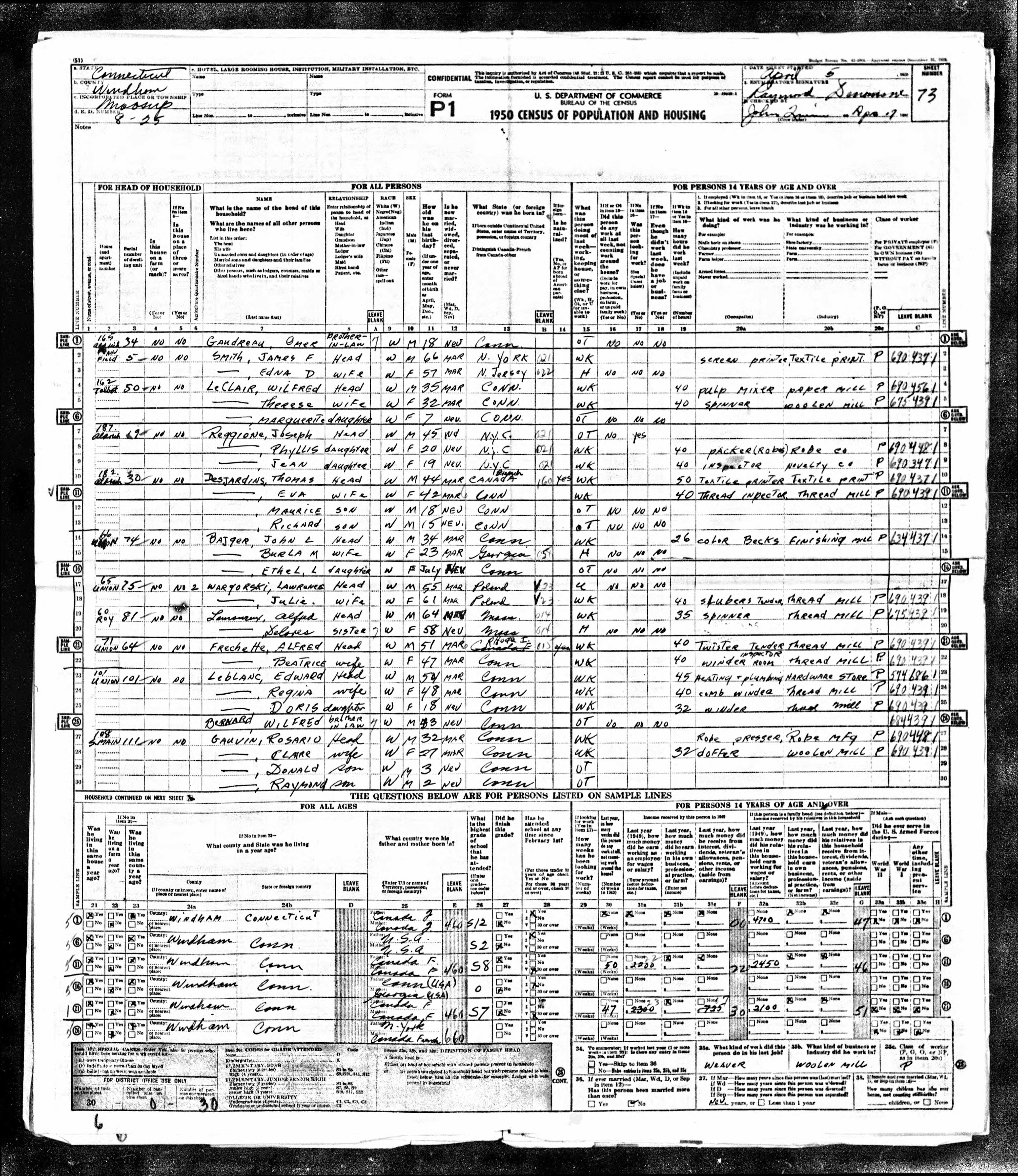 Recensement fédéral américain 1950