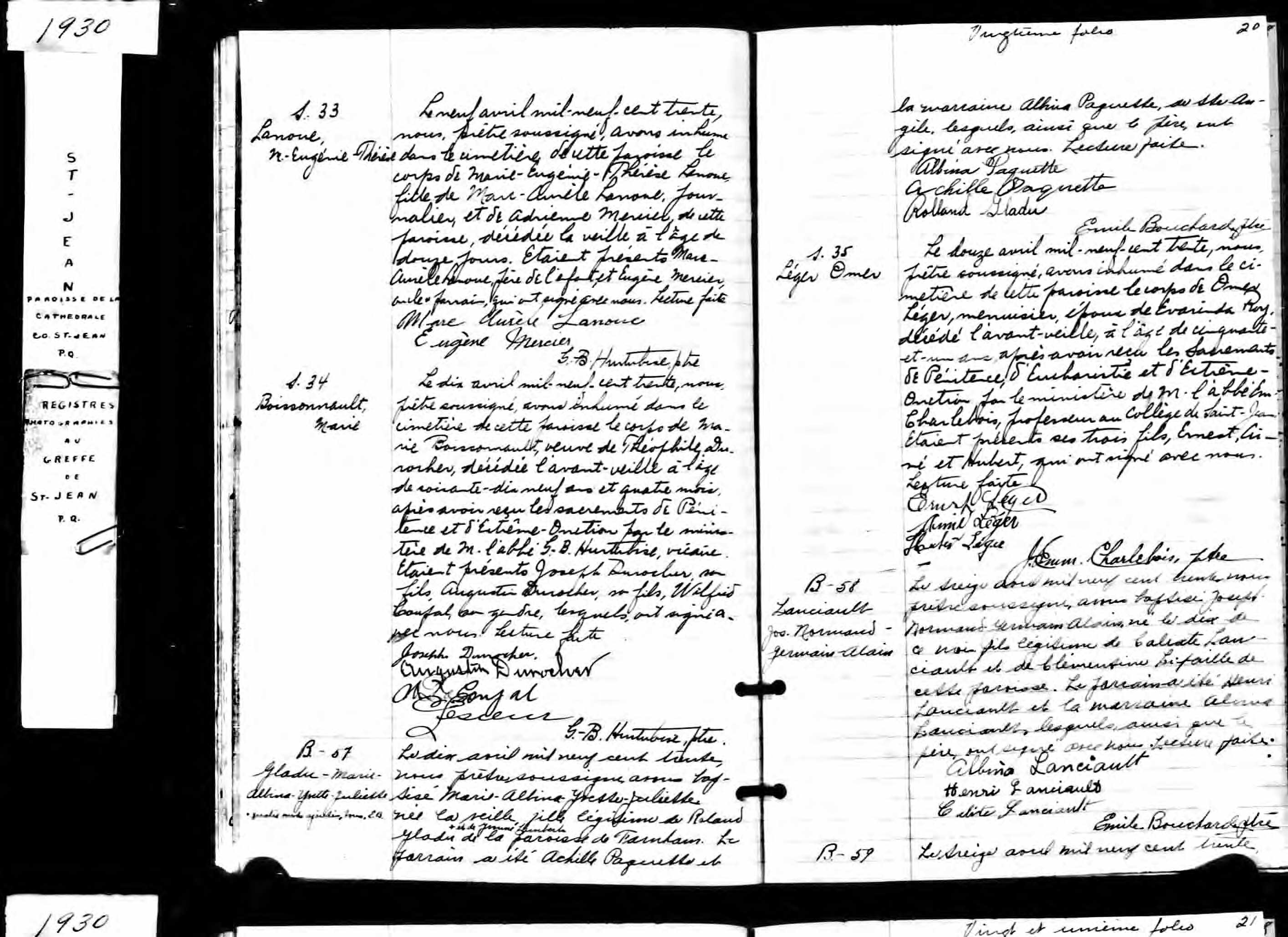 Acte de sépulture