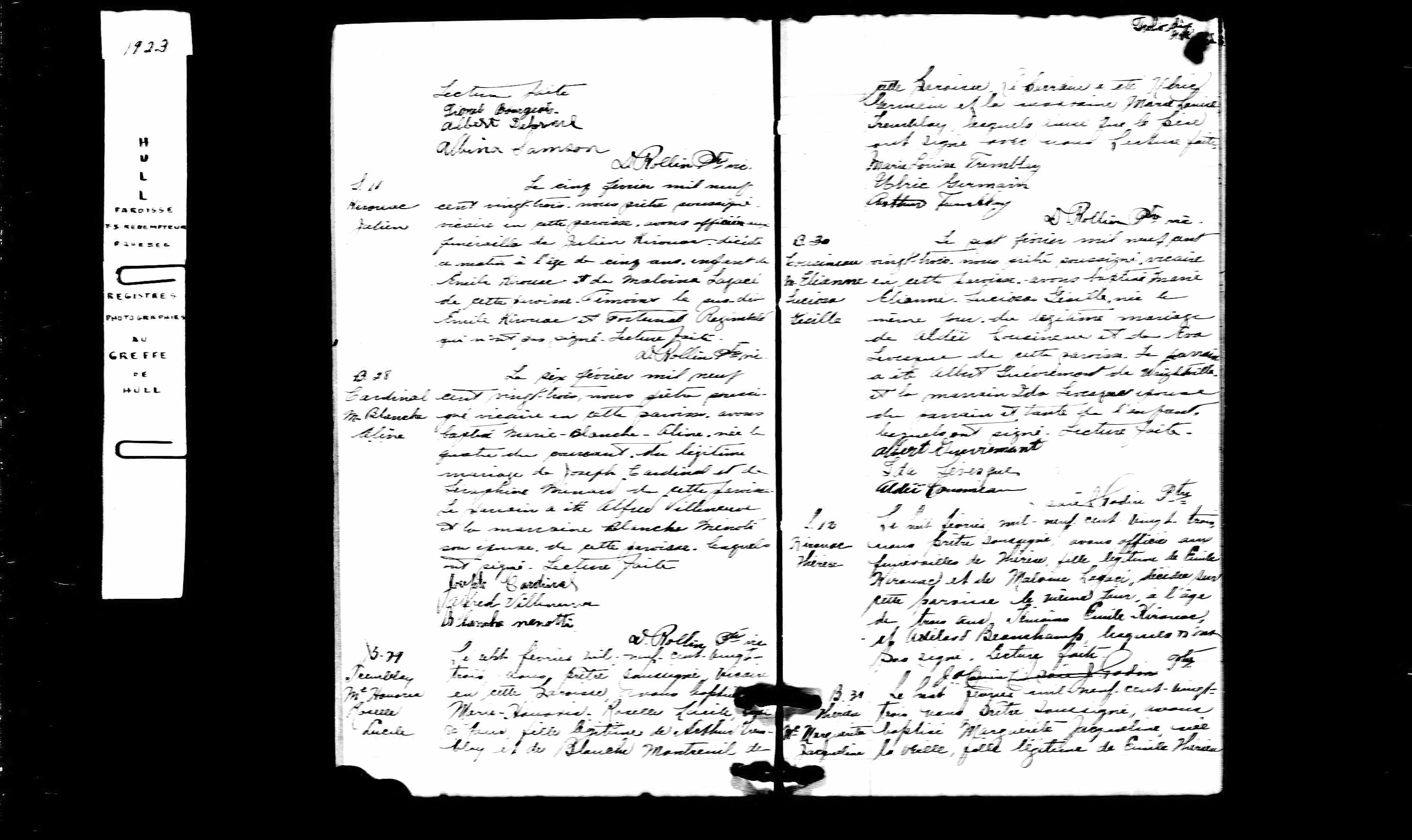 Acte de sépulture