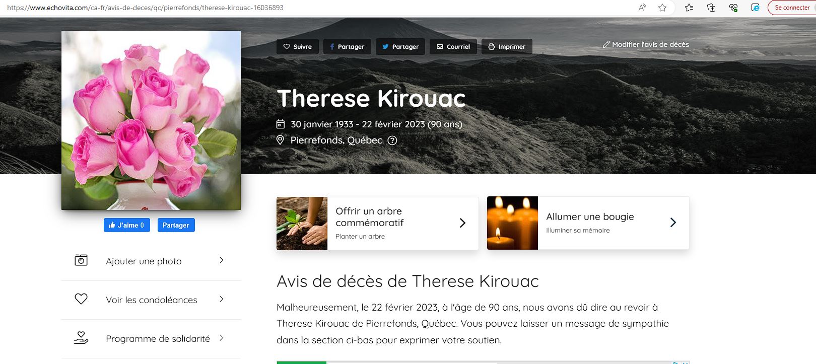 Avis de décès