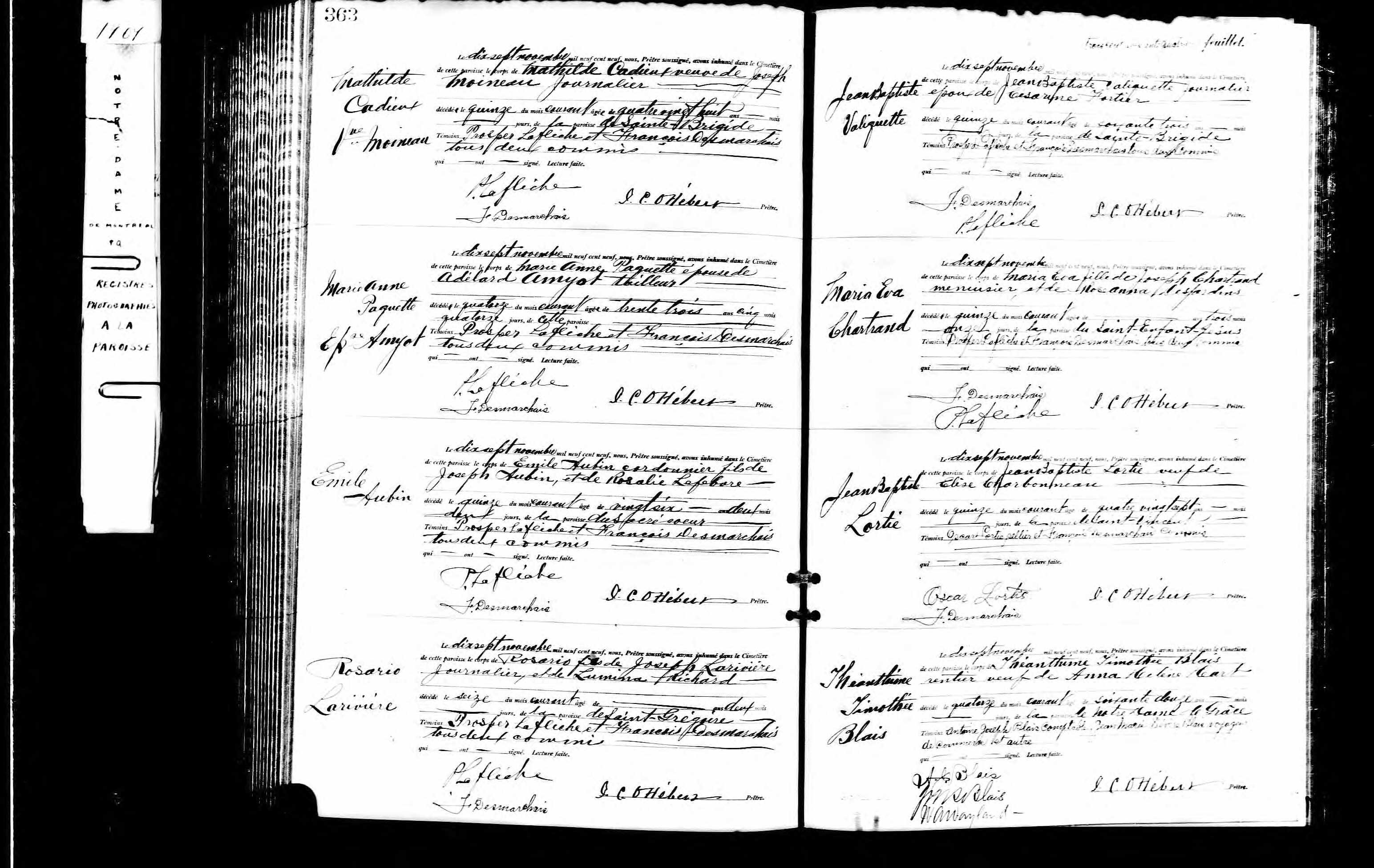 Acte de sépulture