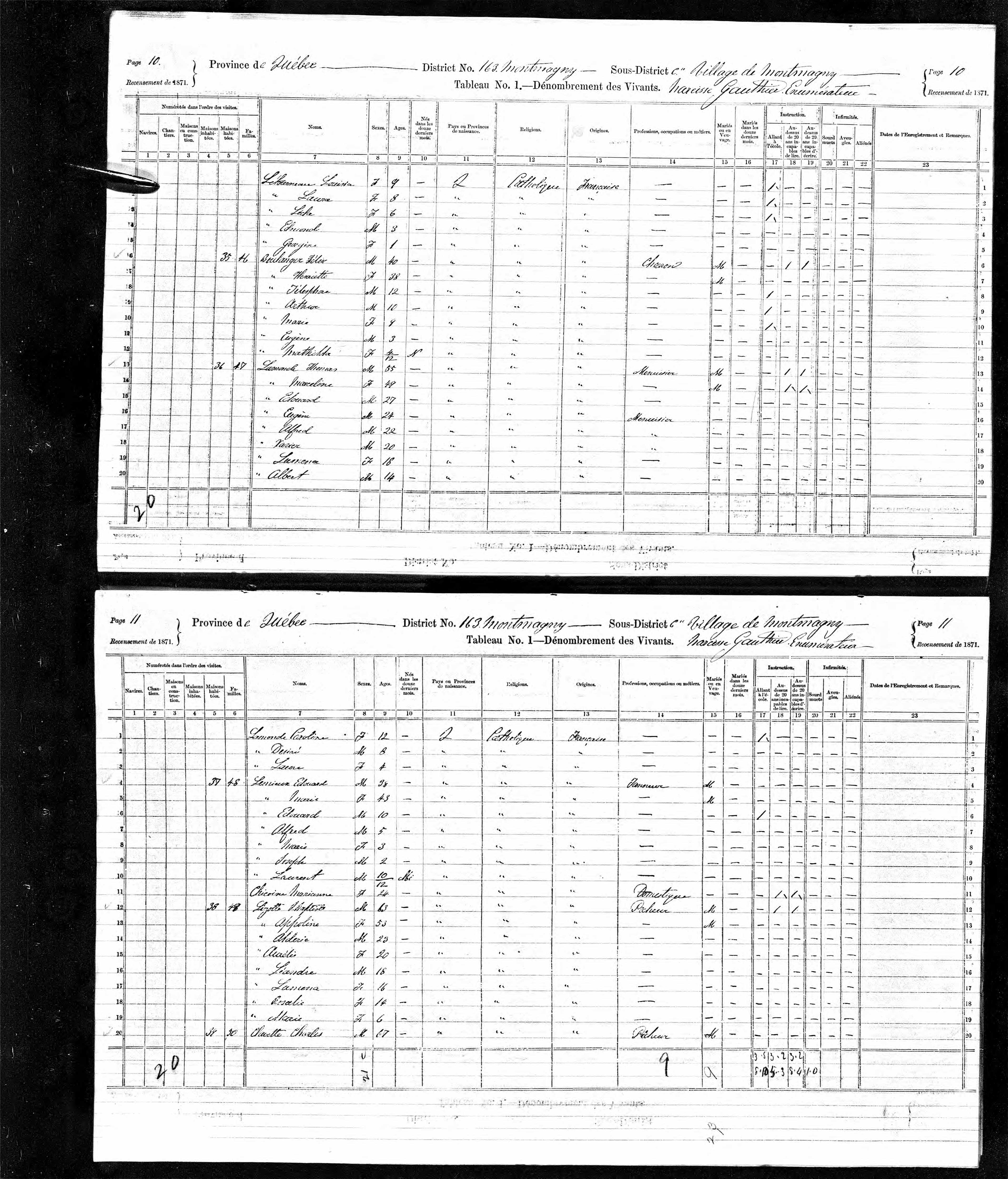 Recensement canadien 1871