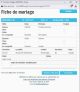 Fiche de mariage de la base de données BMS2000