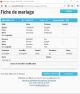 Fiche de mariage en secondes noces de la base de données BMS2000