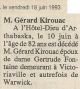 Publication de la date de décès
